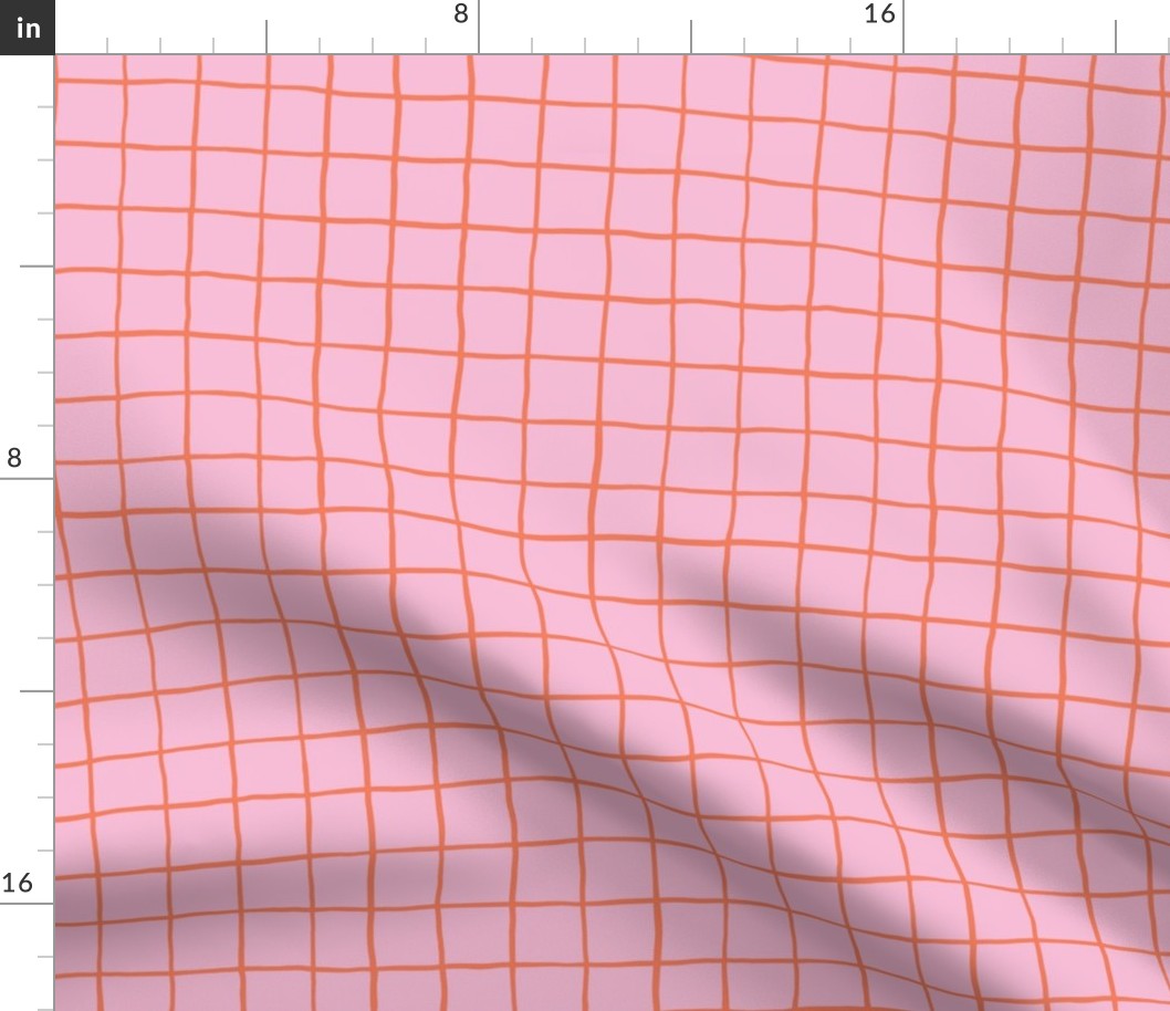 pink orange grid