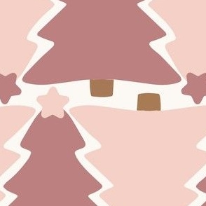 large 5.5x11in christmas trees - pink