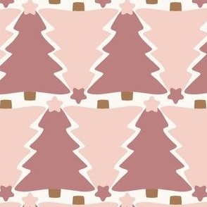 medium 2.75x5.5in christmas trees - pink