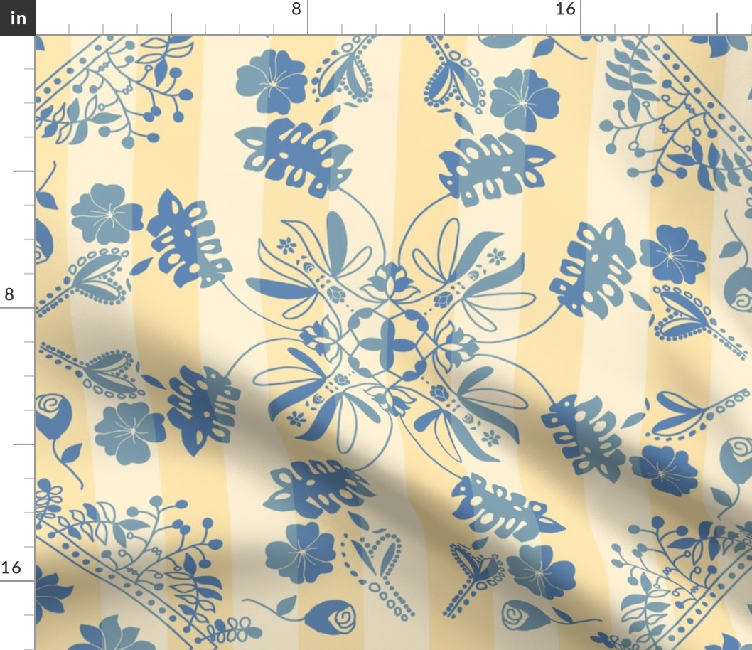 Pattern Clash (Light Yellow & Blue)