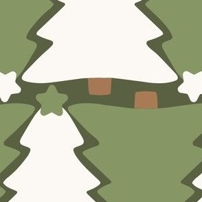 large 5.5x11in christmas trees - green