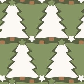 medium 2.75x5.5in christmas trees - green