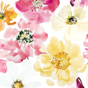 All the flowers Large scale watercolor peonies