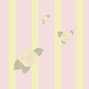 Yellow Stripes and Roses