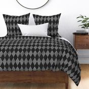 Pattern Clash Opart Diamond Harlequin, Black and White (Medium Scale)