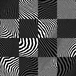 Pattern Clash Opart Checkers, Black and White (Large Scale)