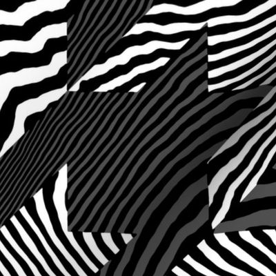 Pattern Clash Opart Houndstooth, Black and White (Large Scale)