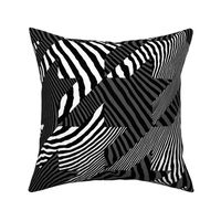 Pattern Clash Opart Houndstooth, Black and White (Large Scale)