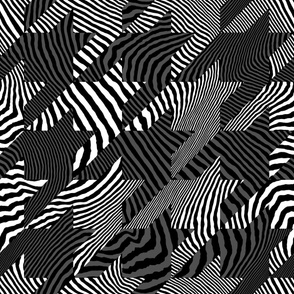 Pattern Clash Opart Houndstooth, Black and White (Large Scale)