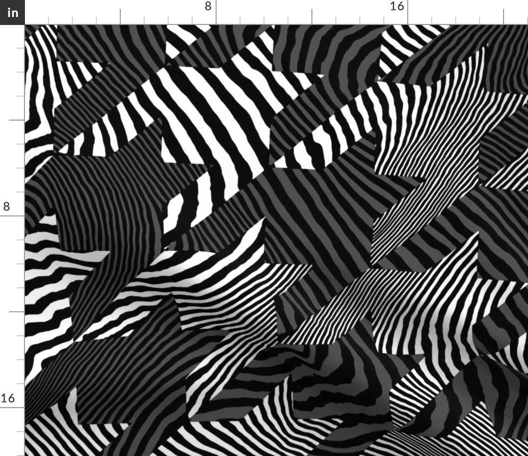 Pattern Clash Opart Houndstooth, Black and White (Large Scale)