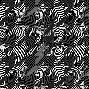 Pattern Clash Opart Houndstooth, Black and White (Medium Scale)