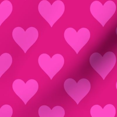 Hot Pink Hearts - Iconic Pink