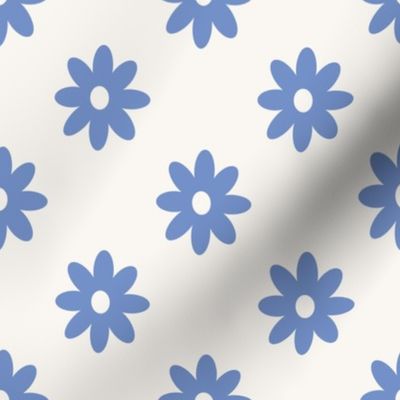 simple daisy cornflower blue on cream