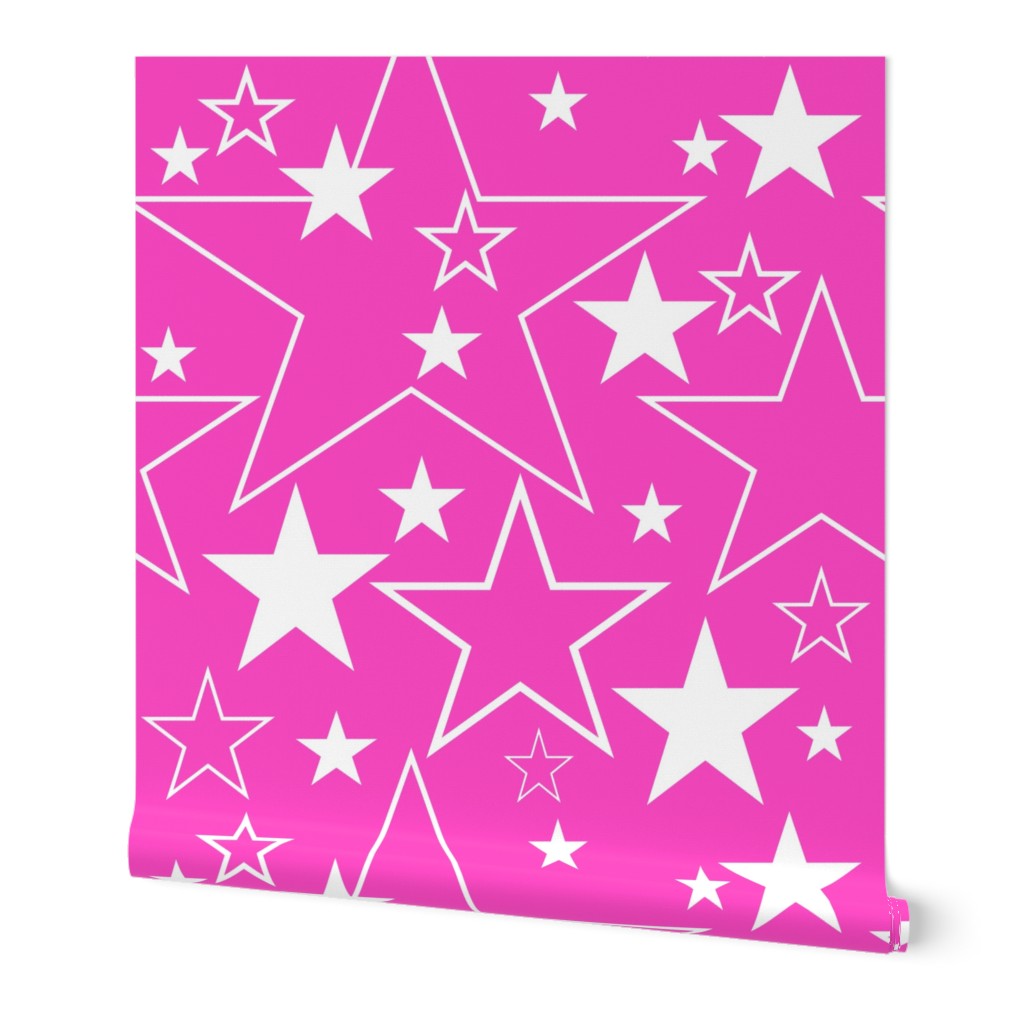 Iconic Stars-Hot Pink-Pantone 813-Large