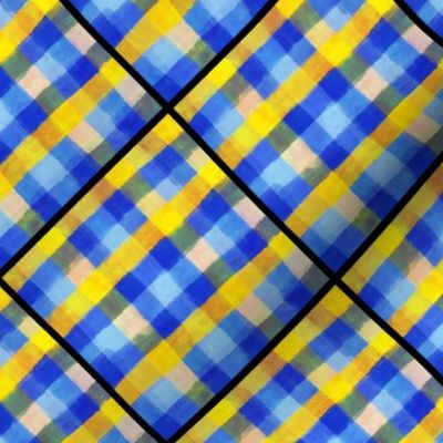 Birthday Plaid - Blue and Yellow