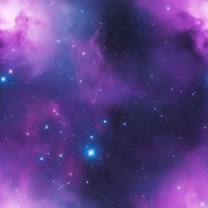 Purple Blue Galaxy Nebula Stars in Space
