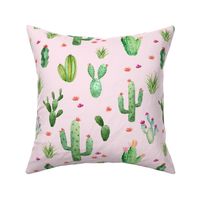 Watercolor Cactus//Pink - Large