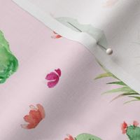 Watercolor Cactus//Pink - Large