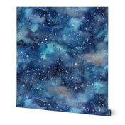 Stars at Midnight Dreamy sky in Space Galaxy Nebula Blue