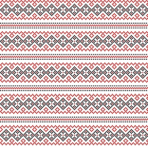 Folk Slavic Ornament - Strength of the Seeding Field - Pixel Ethno Pattern - Middle