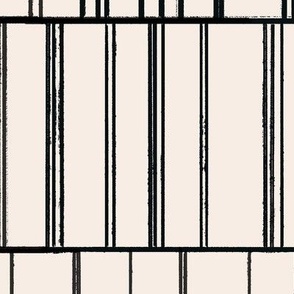 Modern Stripes || Black on White Ivory