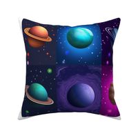 Multicolored Planetary Galaxy, Cosmic Planet Pattern