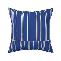 Modern Stripes || White Ivory on Bright Blue