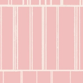 Modern Stripes || White Ivory on Dirty Baby Pink