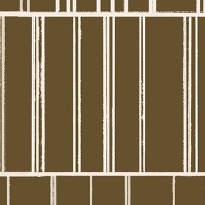 Modern Stripes || White Ivory on Dark Brown 