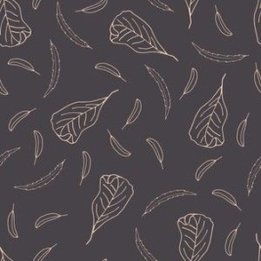 transparent forest leaves on dark taupe