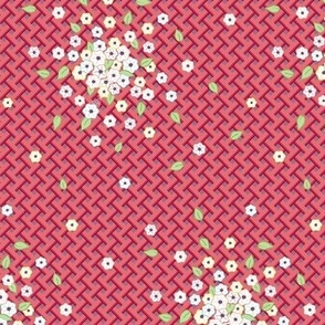 Geometric with Simple Flowers - coral.