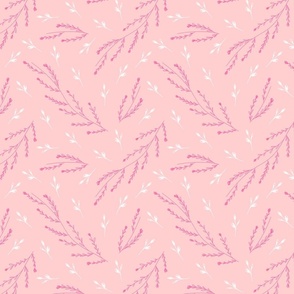 Pink Small leafy fabric