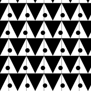 Retro Triangles Pattern Black And White