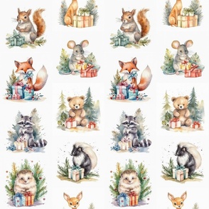 Watercolor Christmas Animals