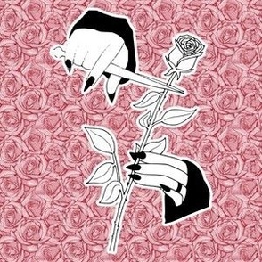 Morticia Hands with Roses Small