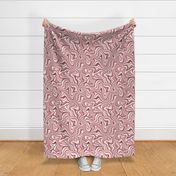 Large Scale / Abstract Groovy Psychedelic Retro Weaves / Dusty Rose