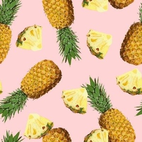 pineapples on pink