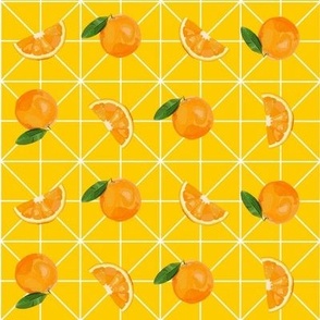 oranges on yellow