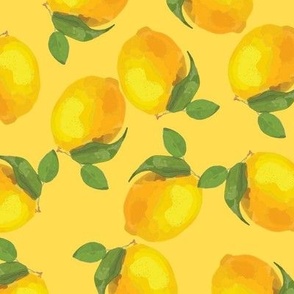 lemons on yellow