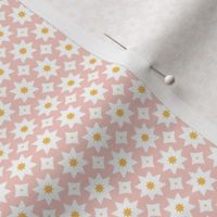 Geometric Octagon Star Drop Pattern - Soft Pink & Yellow