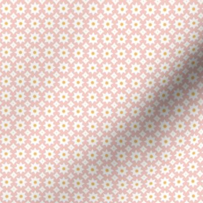 Geometric Octagon Star Drop Pattern - Soft Pink & Yellow
