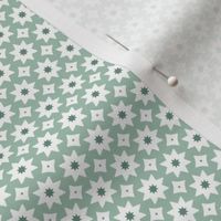 Geometric Octagon Star Drop Pattern - Calm Green