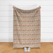 Small Scale / Abstract Groovy Psychedelic Retro Weaves / Sage Beige Rust Off-White