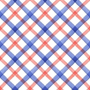 gingham blue coral
