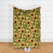 Vintage sunflower field (large scale)