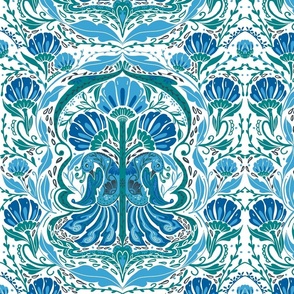 Peacock garden Victorian ( blue)