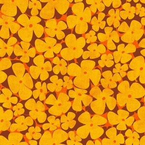 Retro Mod Floral Marigold Orange