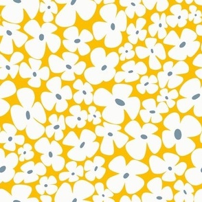 Retro Yellow Floral Large Size