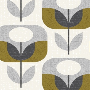 Geo mod blooms-jumbo fabric/ jumbo wallpaper-mid century modern