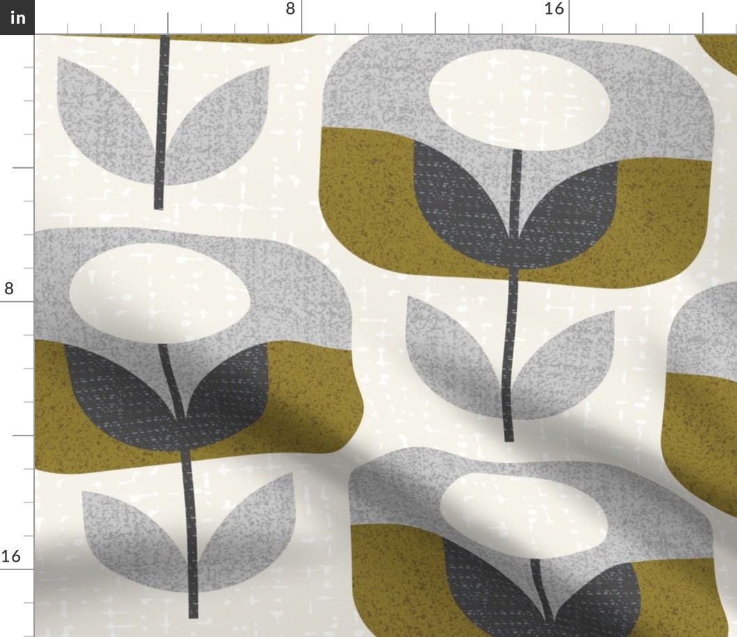 Geo mod blooms-jumbo fabric/ jumbo wallpaper-mid century modern